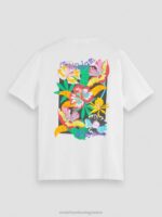 άνδρες T-shirt με λαιμόκοψη με έργα τέχνης άσπρο 0J8D379 είδη ένδυσης Scotch & Soda - Image 6