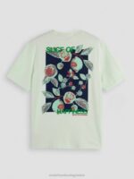 άνδρες T-shirt με λαιμόκοψη με έργα τέχνης μέντα 0J8D381 είδη ένδυσης Scotch & Soda - Image 6