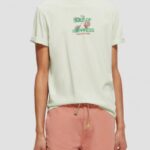 άνδρες T-shirt με λαιμόκοψη με έργα τέχνης μέντα 0J8D381 είδη ένδυσης Scotch & Soda