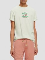 άνδρες T-shirt με λαιμόκοψη με έργα τέχνης μέντα 0J8D381 είδη ένδυσης Scotch & Soda