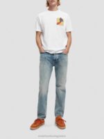 άνδρες T-shirt με οργανικά έργα τέχνης με χαλαρή εφαρμογή άσπρο 0J8D359 είδη ένδυσης Scotch & Soda - Image 2