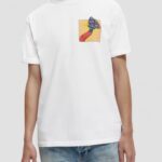 άνδρες T-shirt με οργανικά έργα τέχνης με χαλαρή εφαρμογή άσπρο 0J8D359 είδη ένδυσης Scotch & Soda