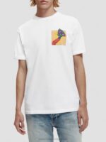 άνδρες T-shirt με οργανικά έργα τέχνης με χαλαρή εφαρμογή άσπρο 0J8D359 είδη ένδυσης Scotch & Soda