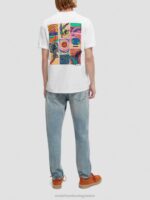 άνδρες T-shirt με οργανικά έργα τέχνης με χαλαρή εφαρμογή άσπρο 0J8D359 είδη ένδυσης Scotch & Soda - Image 3