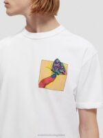 άνδρες T-shirt με οργανικά έργα τέχνης με χαλαρή εφαρμογή άσπρο 0J8D359 είδη ένδυσης Scotch & Soda - Image 4