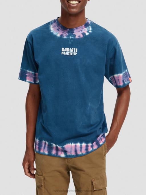 άνδρες T-shirt με οργανική tie-dye artwork combo d 0J8D405 είδη ένδυσης Scotch & Soda - Image 1