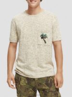 άνδρες T-shirt με τσέπες με έργα τέχνης μελανζά άμμου 0J8D414 είδη ένδυσης Scotch & Soda