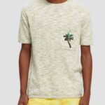 άνδρες T-shirt με τσέπες με έργα τέχνης συνένωση στρατού 0J8D415 είδη ένδυσης Scotch & Soda