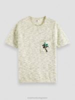 άνδρες T-shirt με τσέπες με έργα τέχνης συνένωση στρατού 0J8D415 είδη ένδυσης Scotch & Soda - Image 5