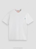 άνδρες t-shirt με χαλαρή εφαρμογή άσπρο 0J8D422 είδη ένδυσης Scotch & Soda - Image 5