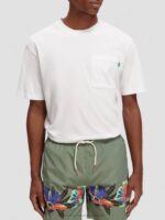 άνδρες t-shirt με χαλαρή εφαρμογή άσπρο 0J8D422 είδη ένδυσης Scotch & Soda