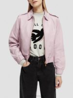 γυναίκες δερμάτινο bomber jacket λεβάντα 0J8D143 είδη ένδυσης Scotch & Soda