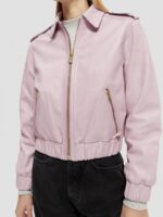 γυναίκες δερμάτινο bomber jacket λεβάντα 0J8D143 είδη ένδυσης Scotch & Soda - Image 4