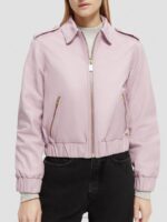 γυναίκες δερμάτινο bomber jacket λεβάντα 0J8D143 είδη ένδυσης Scotch & Soda - Image 9