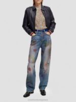 γυναίκες δερμάτινο bomber jacket ΠΟΛΕΜΙΚΟ ΝΑΥΤΙΚΟ 0J8D142 είδη ένδυσης Scotch & Soda - Image 2
