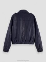 γυναίκες δερμάτινο bomber jacket ΠΟΛΕΜΙΚΟ ΝΑΥΤΙΚΟ 0J8D142 είδη ένδυσης Scotch & Soda - Image 6