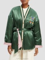 γυναίκες κεντημένο αναστρέψιμο bomber jacket σε στυλ κιμονό Στρατός 0J8D132 είδη ένδυσης Scotch & Soda