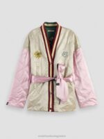 γυναίκες κεντημένο αναστρέψιμο bomber jacket σε στυλ κιμονό Στρατός 0J8D132 είδη ένδυσης Scotch & Soda - Image 3