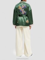 γυναίκες κεντημένο αναστρέψιμο bomber jacket σε στυλ κιμονό Στρατός 0J8D132 είδη ένδυσης Scotch & Soda - Image 4