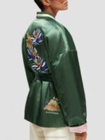 γυναίκες κεντημένο αναστρέψιμο bomber jacket σε στυλ κιμονό Στρατός 0J8D132 είδη ένδυσης Scotch & Soda - Image 5