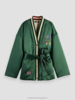 γυναίκες κεντημένο αναστρέψιμο bomber jacket σε στυλ κιμονό Στρατός 0J8D132 είδη ένδυσης Scotch & Soda - Image 6