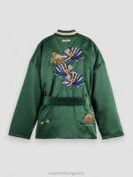 γυναίκες κεντημένο αναστρέψιμο bomber jacket σε στυλ κιμονό Στρατός 0J8D132 είδη ένδυσης Scotch & Soda - Image 7