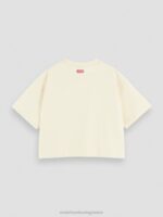 γυναίκες κεντημένο crop top t-shirt λευκή βανίλια 0J8D72 είδη ένδυσης Scotch & Soda - Image 6