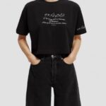 γυναίκες κεντημένο crop top t-shirt μαύρος 0J8D73 είδη ένδυσης Scotch & Soda