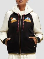 γυναίκες κεντημένο raglan bomber jacket μαύρος 0J8D130 είδη ένδυσης Scotch & Soda - Image 4