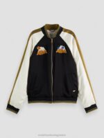 γυναίκες κεντημένο raglan bomber jacket μαύρος 0J8D130 είδη ένδυσης Scotch & Soda - Image 5