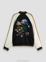 γυναίκες κεντημένο raglan bomber jacket μαύρος 0J8D130 είδη ένδυσης Scotch & Soda - Image 6