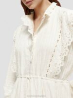 γυναίκες Μίνι φόρεμα από οργανικό βαμβάκι broderie anglaise λευκή βανίλια 0J8D12 είδη ένδυσης Scotch & Soda - Image 4