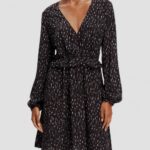 γυναίκες Μίνι φόρεμα με μακρυμάνικο εμπριμέ με λαιμόκοψη ikat βροχή 0J8D26 είδη ένδυσης Scotch & Soda