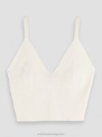 γυναίκες πλεκτό crop top με λαιμόκοψη λευκή βανίλια 0J8D118 είδη ένδυσης Scotch & Soda - Image 5