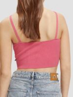γυναίκες πλεκτό crop top με λαιμόκοψη ροζ γροθιά 0J8D119 είδη ένδυσης Scotch & Soda - Image 4