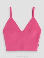 γυναίκες πλεκτό crop top με λαιμόκοψη ροζ γροθιά 0J8D119 είδη ένδυσης Scotch & Soda - Image 5