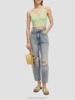 γυναίκες πλεκτό crop top με λαιμόκοψη φρέσκια μέντα 0J8D117 είδη ένδυσης Scotch & Soda - Image 2