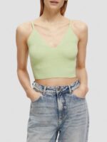 γυναίκες πλεκτό crop top με λαιμόκοψη φρέσκια μέντα 0J8D117 είδη ένδυσης Scotch & Soda