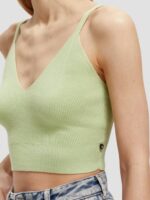 γυναίκες πλεκτό crop top με λαιμόκοψη φρέσκια μέντα 0J8D117 είδη ένδυσης Scotch & Soda - Image 4