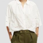 γυναίκες crop top broderie anglaise άσπρο 0J8D40 είδη ένδυσης Scotch & Soda