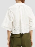 γυναίκες crop top broderie anglaise άσπρο 0J8D40 είδη ένδυσης Scotch & Soda - Image 3