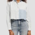 γυναίκες cropped boxy πουκάμισο μπλε της θάλασσας 0J8D44 είδη ένδυσης Scotch & Soda