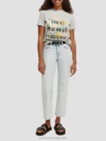 γυναίκες T-shirt από οργανικό βαμβάκι με χαλαρή εφαρμογή γκρι μελανζέ 0J8D82 είδη ένδυσης Scotch & Soda - Image 2