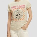 γυναίκες T-shirt από οργανικό βαμβάκι με χαλαρή εφαρμογή melange βρώμης 0J8D81 είδη ένδυσης Scotch & Soda