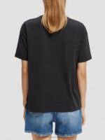 γυναίκες T-shirt από οργανικό βαμβάκι με χαλαρή εφαρμογή μαύρος 0J8D97 είδη ένδυσης Scotch & Soda - Image 3