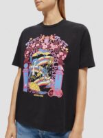 γυναίκες T-shirt από οργανικό βαμβάκι με χαλαρή εφαρμογή μαύρος 0J8D97 είδη ένδυσης Scotch & Soda - Image 4