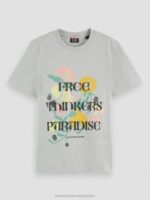 γυναίκες T-shirt από οργανικό βαμβάκι με χαλαρή εφαρμογή γκρι μελανζέ 0J8D82 είδη ένδυσης Scotch & Soda - Image 5