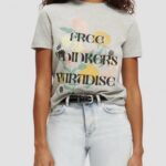 γυναίκες T-shirt από οργανικό βαμβάκι με χαλαρή εφαρμογή γκρι μελανζέ 0J8D82 είδη ένδυσης Scotch & Soda