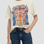 γυναίκες T-shirt από οργανικό βαμβάκι με χαλαρή εφαρμογή άσπρο 0J8D98 είδη ένδυσης Scotch & Soda