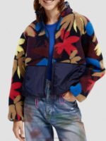 γυναίκες teddy fleece anorak jacket λουλούδι camo 0J8D135 είδη ένδυσης Scotch & Soda